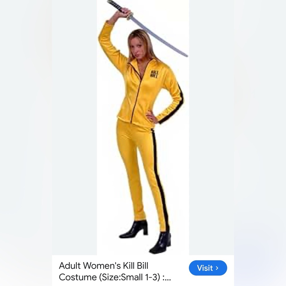 #1659** Yellow "Kill Bill" Track Suit Jacket and Pants - Picture 2 of 13